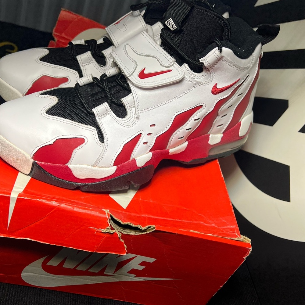 Nike Black, White, and Red High-Top Sneakers